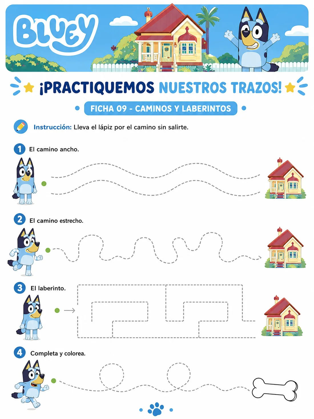 Ficha 9 · Trazos y Control del Lápiz