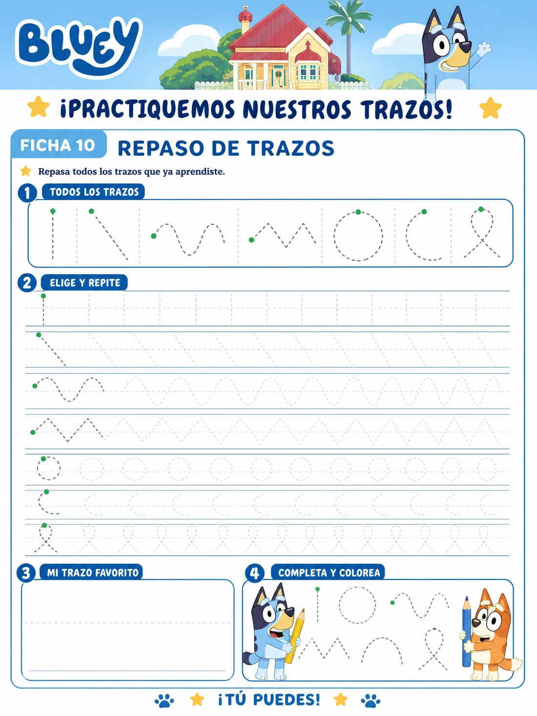 Ficha 10 · Trazos y Control del Lápiz