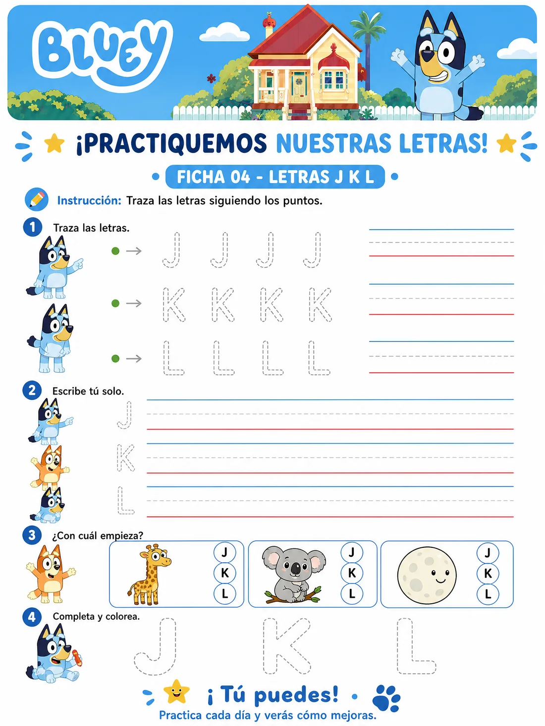 Ficha 4 · Letras Mayúsculas