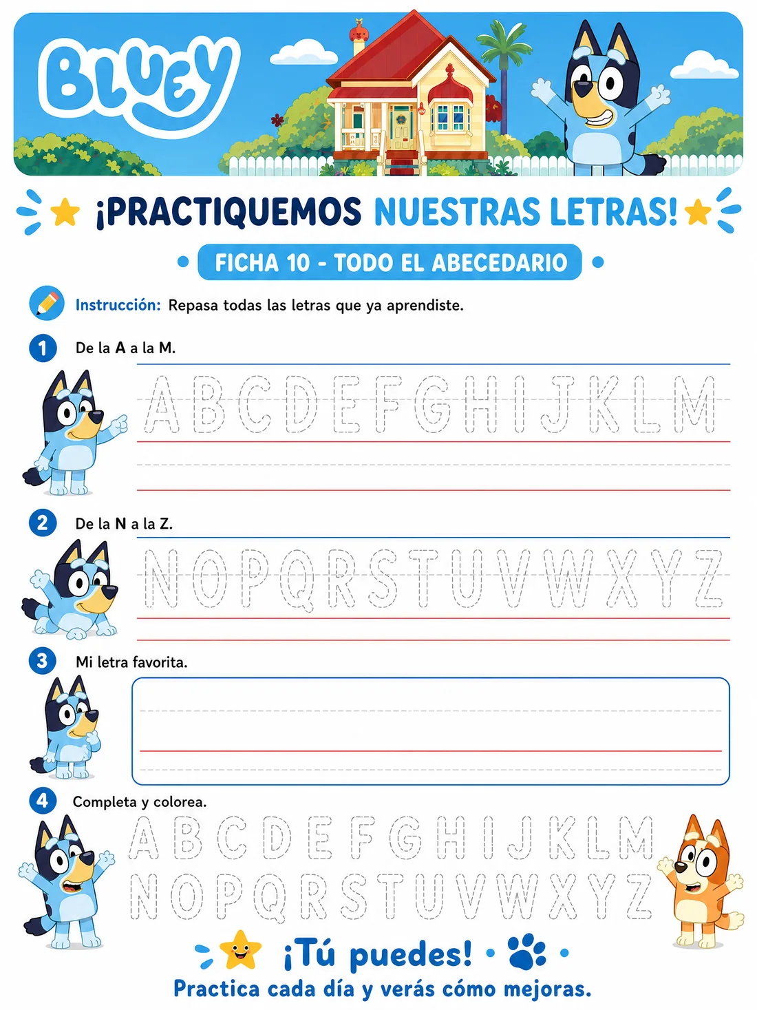Ficha 10 · Letras Mayúsculas