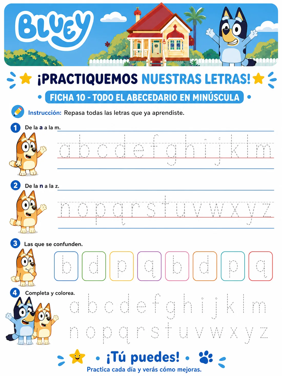 Ficha 10 · Letras Minúsculas