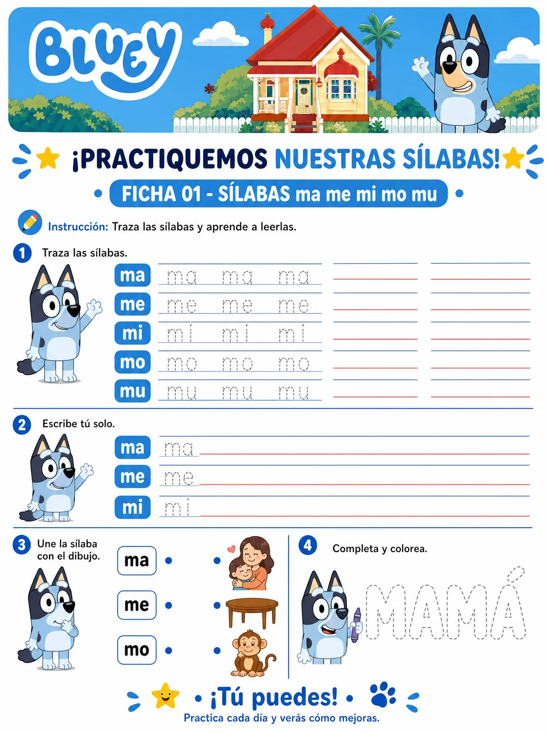 Ficha 1 · Sílabas